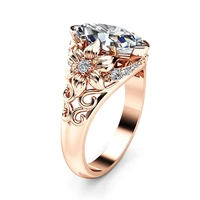 charm jewelry women rings fashion zircon rhinestones ring for women bridal wedding band girl gift cute flower women ring