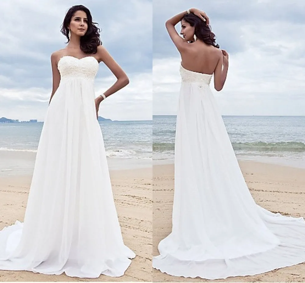

White 2018 Classic Western Country Empire Bridal Gown vestido de novia baratos Bride Online Shop Custom Made bridesmaid dresses