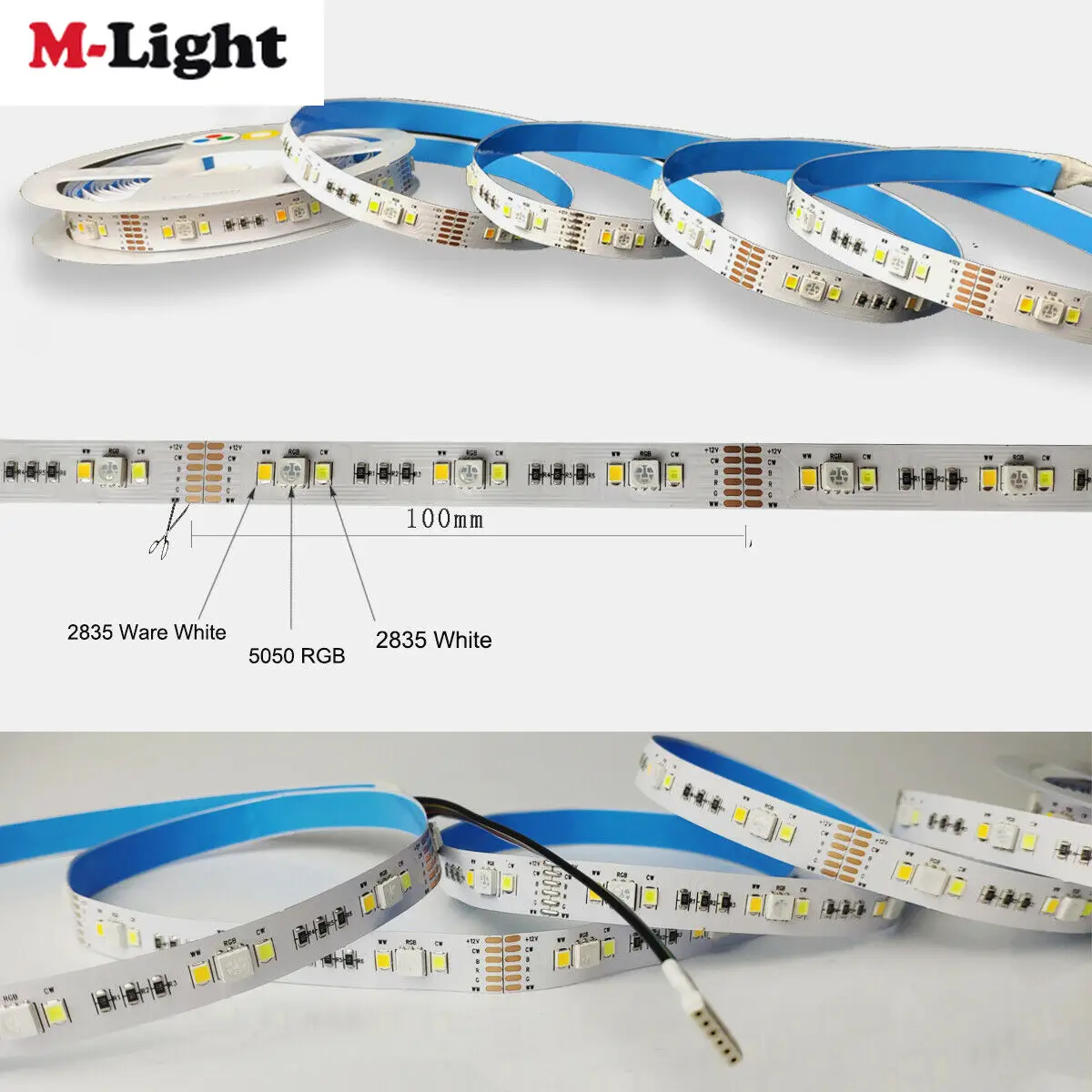 5m DC12V RGBCW RGB + CCT Светодиодные ленты светильник 5050 2835 холодный белый и теплый SMD IP20 IP65