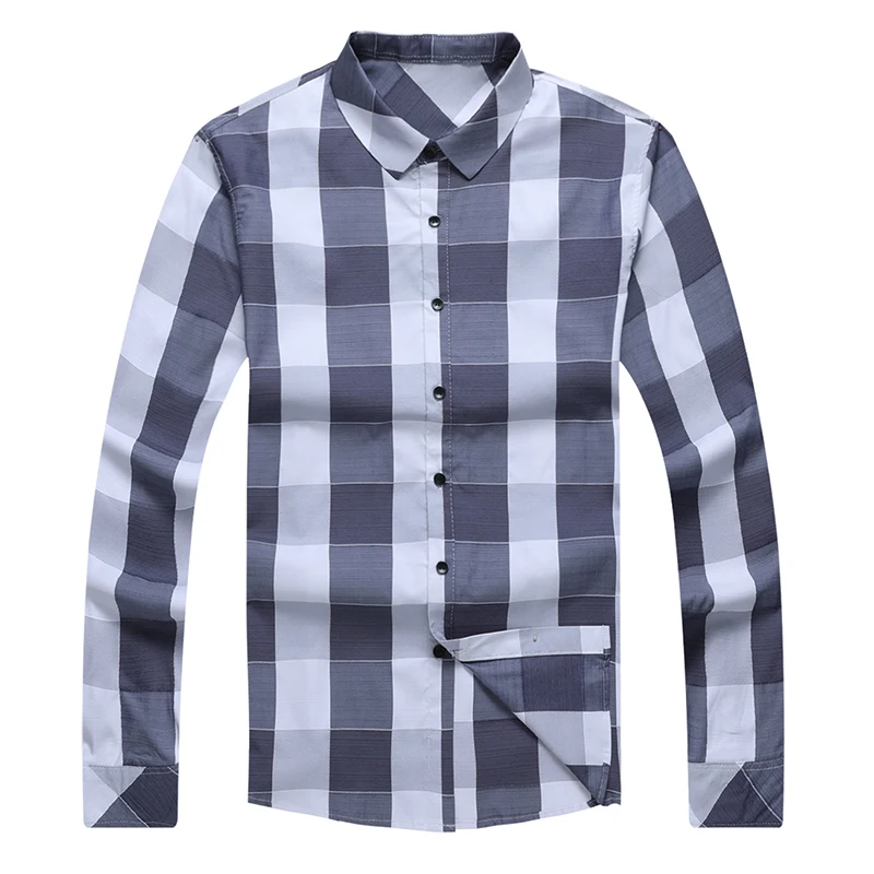 

New Arrival Men Long Sleeve Spring Autumn Mens Fashion Plaid Slim Shirts Male Casual Patchwork Colors Long Sleeve Shirt