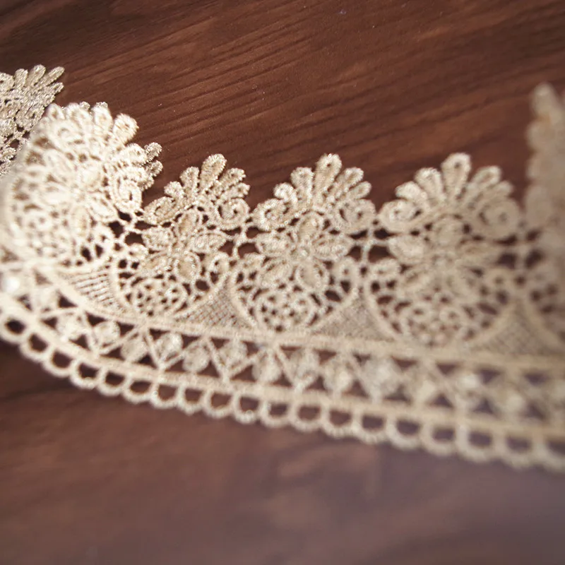 3 Yards Gold Lace Trim Scalloped For Bridal Veil by the yard | Дом и сад