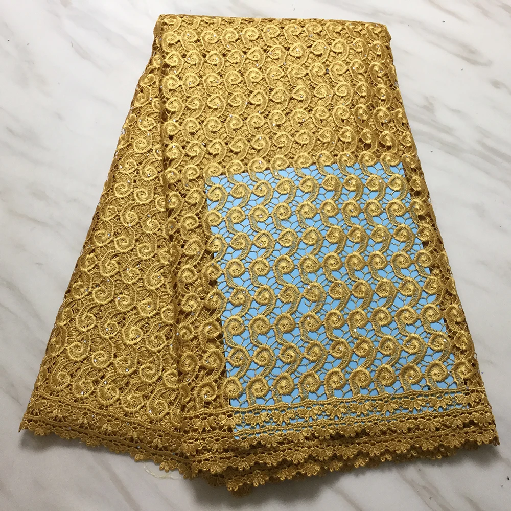 Аква Высокое качество Африканский тюль гипюр шнур кружевной ткани последние