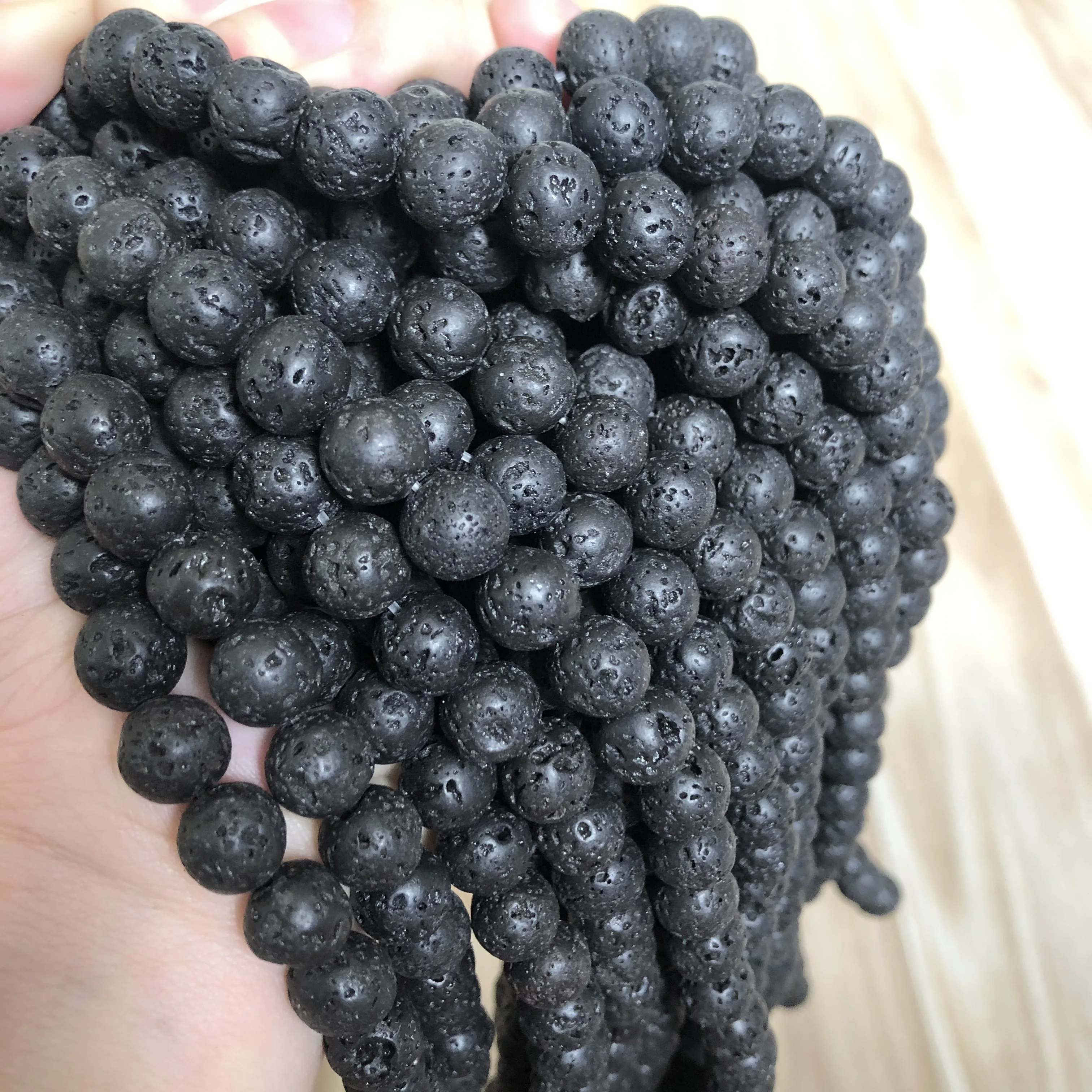 

Natural Black Volcanic Lava Stone Beads Round Loose Spacer Bead For Jewelry Making DIY Perles Bracelet Accessories 4 6 8 10 12mm