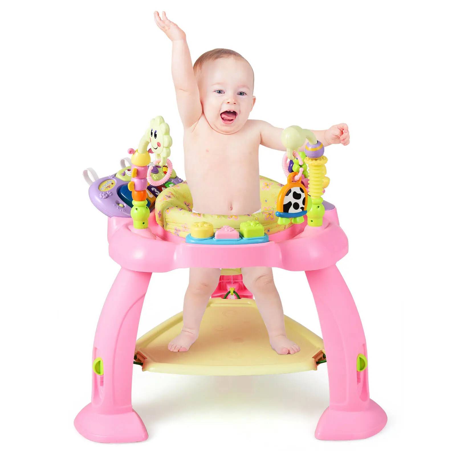 

2-in-1 Baby Jumperoo Adjustable Sit-to-stand Activity Center W/360 Seat