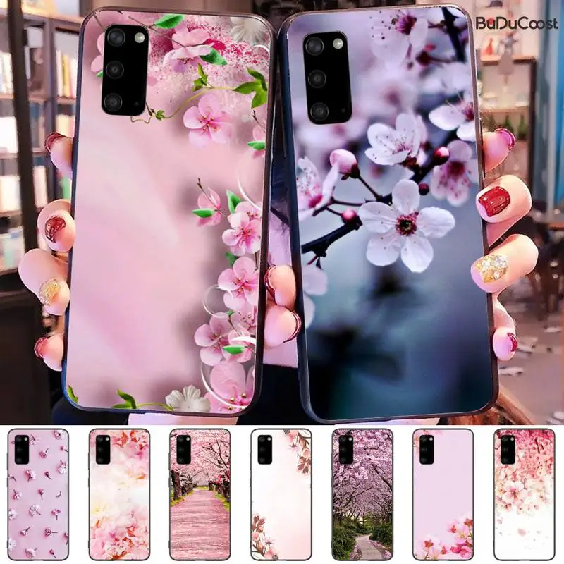 Японский милый блестящий чехол Chenel с цветами вишни для Samsung Galaxy S9 S10 S10E S6 S7 S8 S9Plus S5