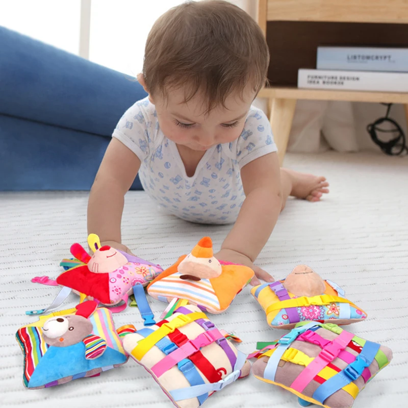 

Basic Life Skill Training Botton Baby Toys Child Plush Travel Activity Toys Kids Early Educational Color Matching Game