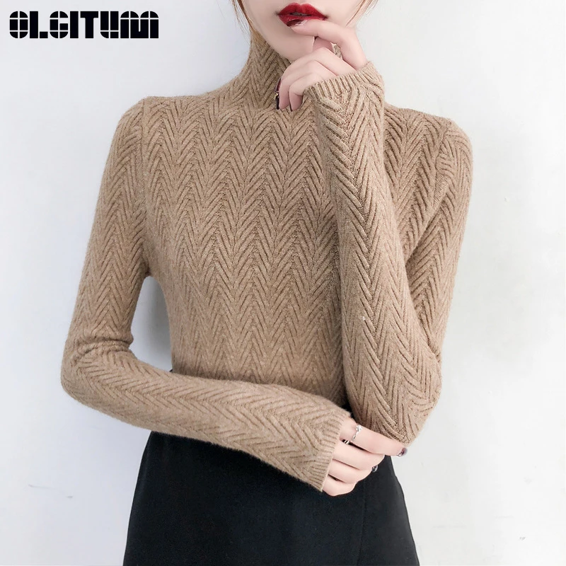 Нижнее белье для женщин Осень-зима 2020 облегающий свитер с длинным рукавом