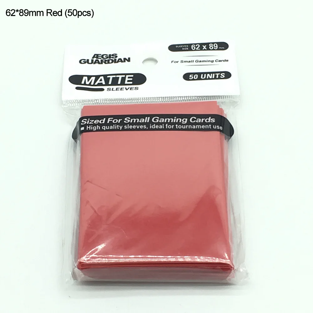 62x89 Red (50ps) Матовый маленький размер(62X89 мм), палубная карта, защита для карт Yu Gi Oh, маленький размер, рукава для карт Yu-Gi-Oh - Цвет: 62x89 Red (50ps)