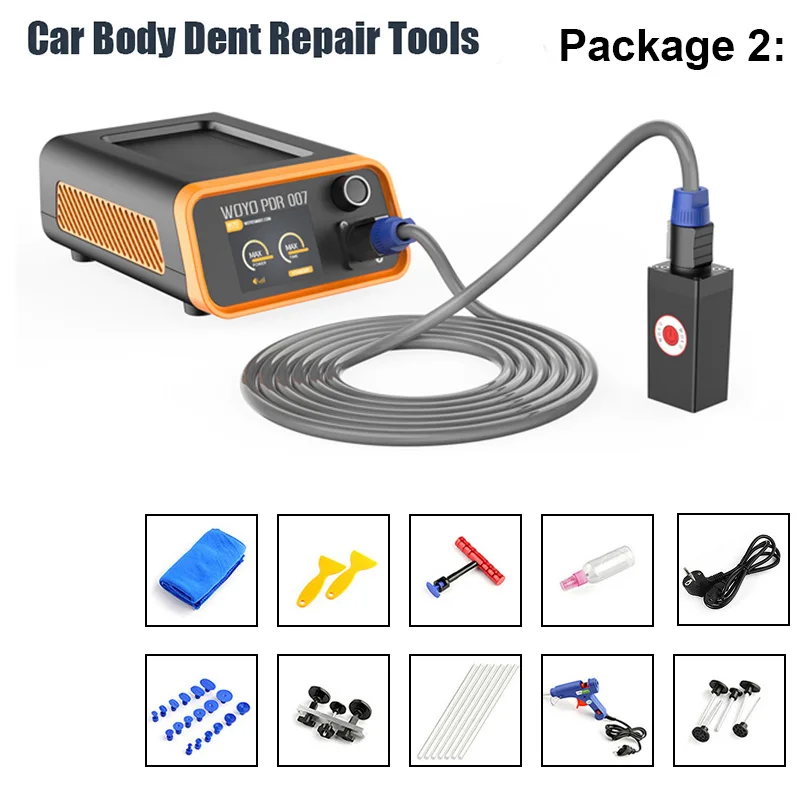 Full Set Version WOYO PDR007 OBD2 Профессиональный автомобильный инструмент для ремонта краски вмятин, инструмент для удаления железных вмятин, набор для удаления вмятин, гаражный набор, инструменты из листового металла - Цвет: Full Set Version