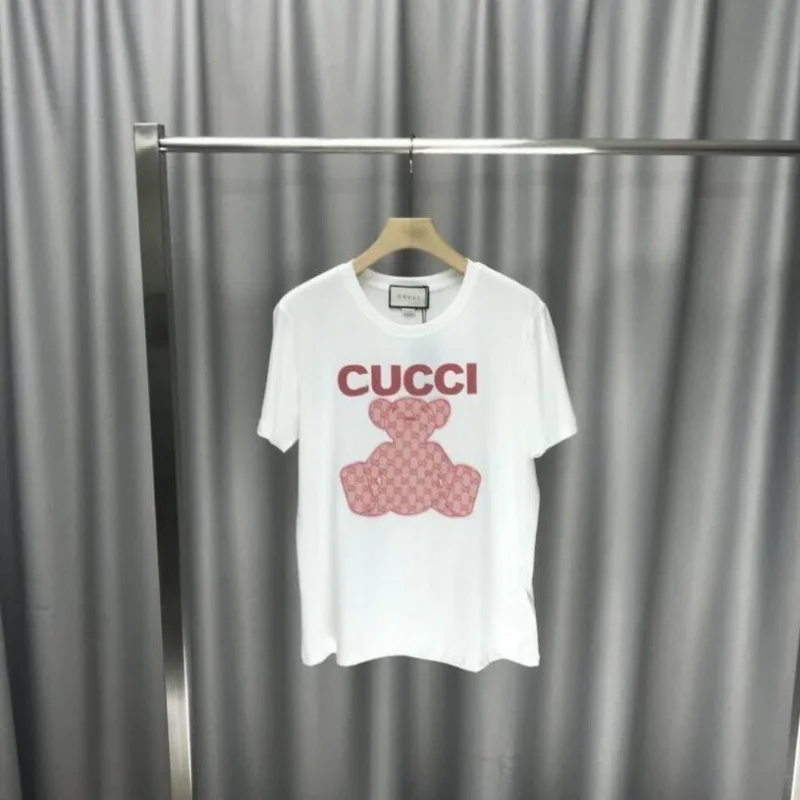 

2021 New Loose Half Sleeve Short Sleeve T-shirt Women's Net Red Harbor Cartoon Doll Bear Print