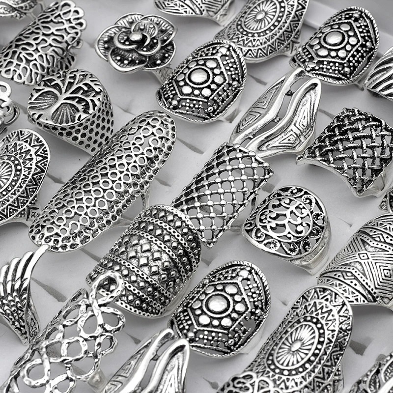 

Кольцо женское винтажное посеребренное, 20 шт./лот