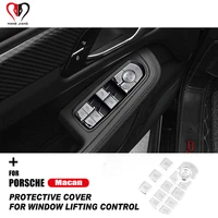 windows control panel window lifter sticker cover case indoor decorative for porsche macan switch window closer lifting button