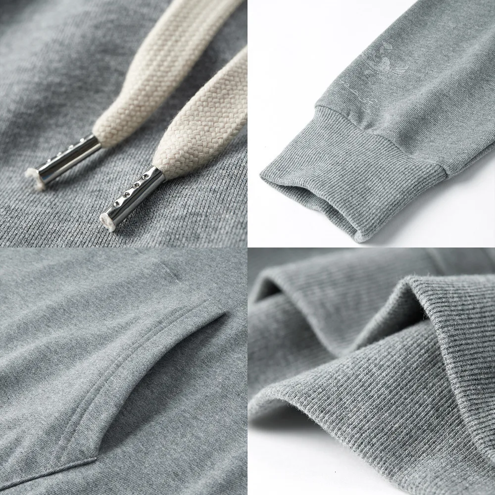 Мужская толстовка с капюшоном KUEGOU черная вышивкой в стиле хип-хоп осень 2020 |