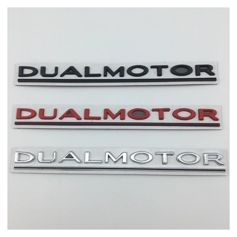 

DUAL MOTOR Logo for Tesla Model 3 2021 Tail Logo DUALMOTOR Underlined Letters Emblem Decals 3D Emblems Fender Badge Car Styling
