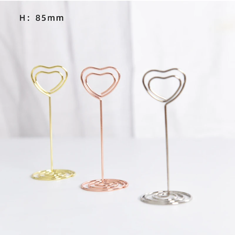 Подставки для фотографий в форме Золотого сердца 12 шт. настольные подставки под