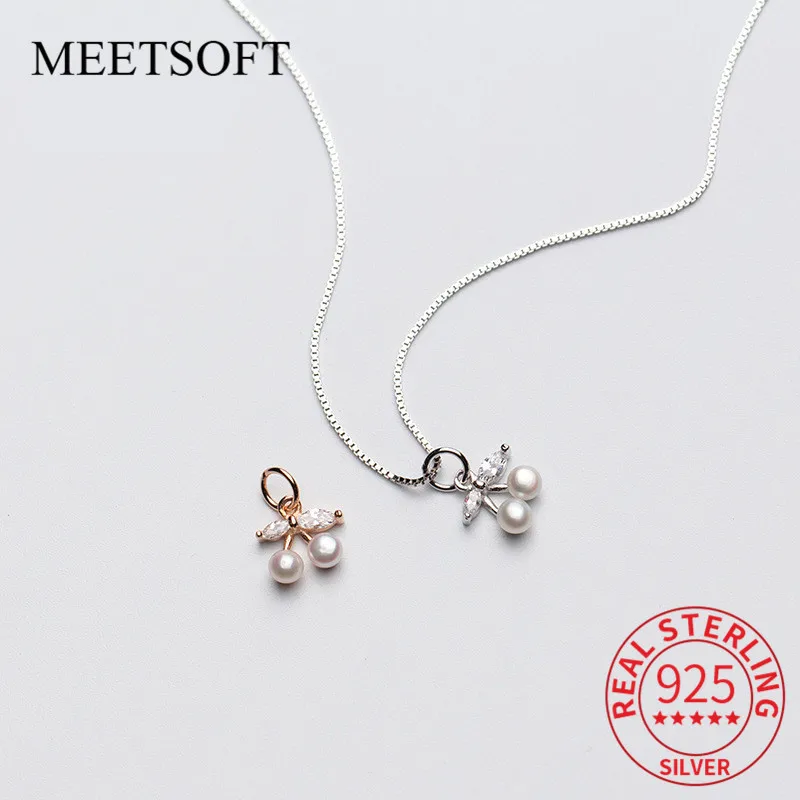 

MEETSOFT, серебро 925 пробы, вишня, искусство, специальное ожерелье ручной работы «сделай сам», украшение, браслет, аксессуар (без цепочки)