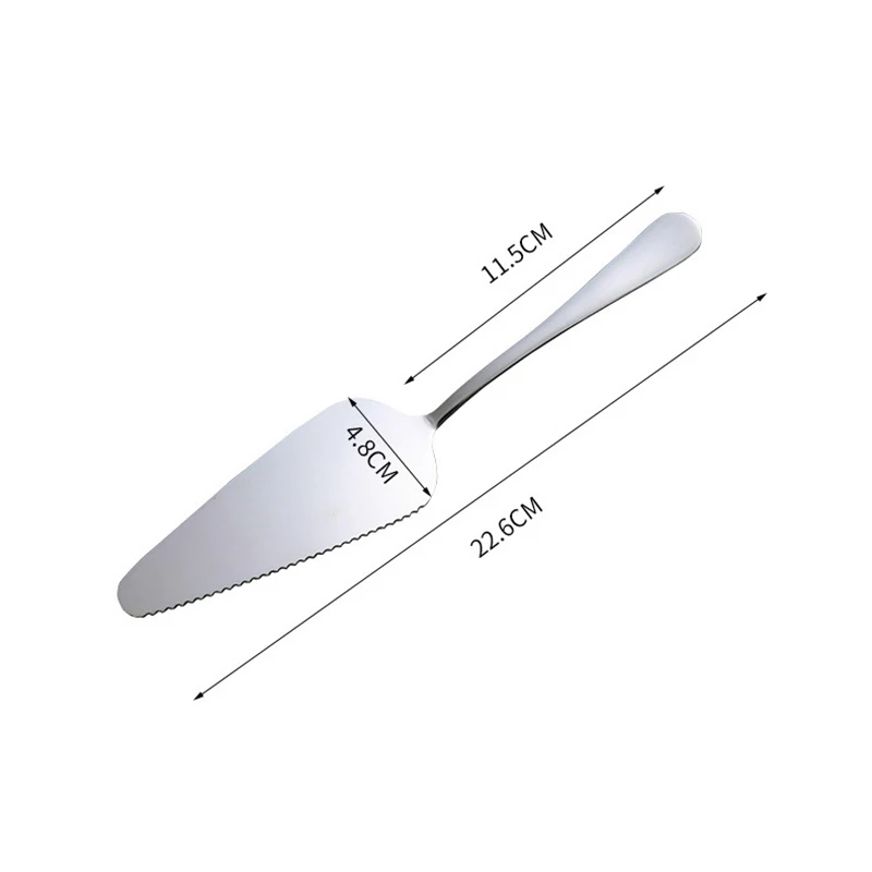 YUJIE Stainless Steel Toothed Cheese Cake Cutter Pizza Handle Spatula Slotted Pie Server Cutting Shovel For Accessories |