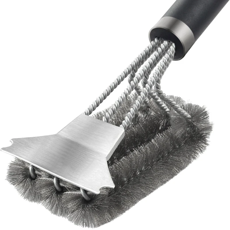 

2pcs BBQ Barbecue Kit Cleaning Brush Stainless Steel Kitchen Accessories Bristles Cleaning Brushes Cooking Tool Barbecue Gadget