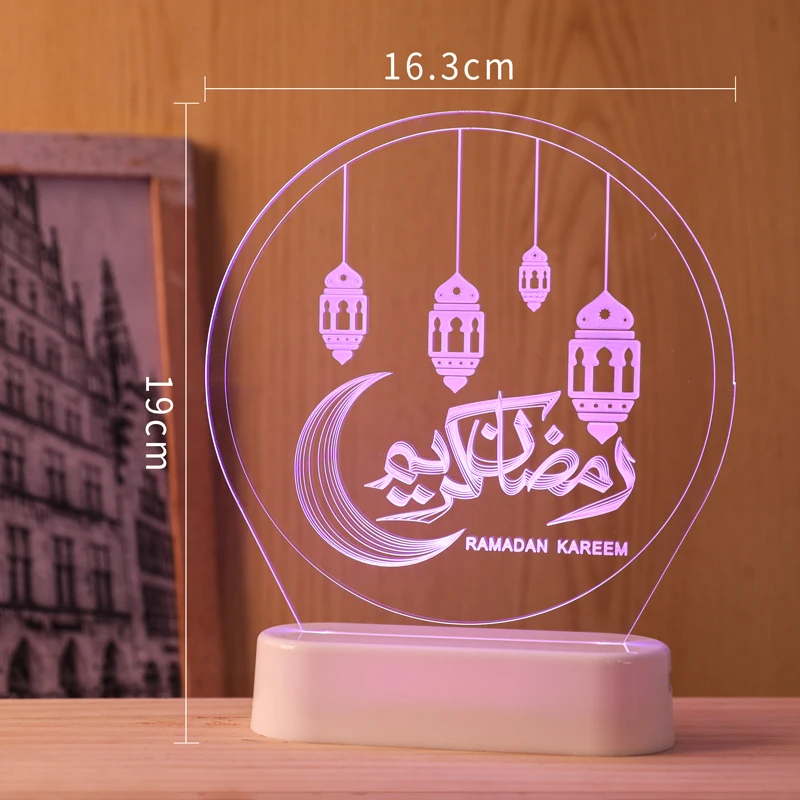 

LED Night Light Bedroom Decoration Lamp Lantern for Muslim Ramadan Festival Moon Kerosene Lamp Party Supplies Novelty Lighting