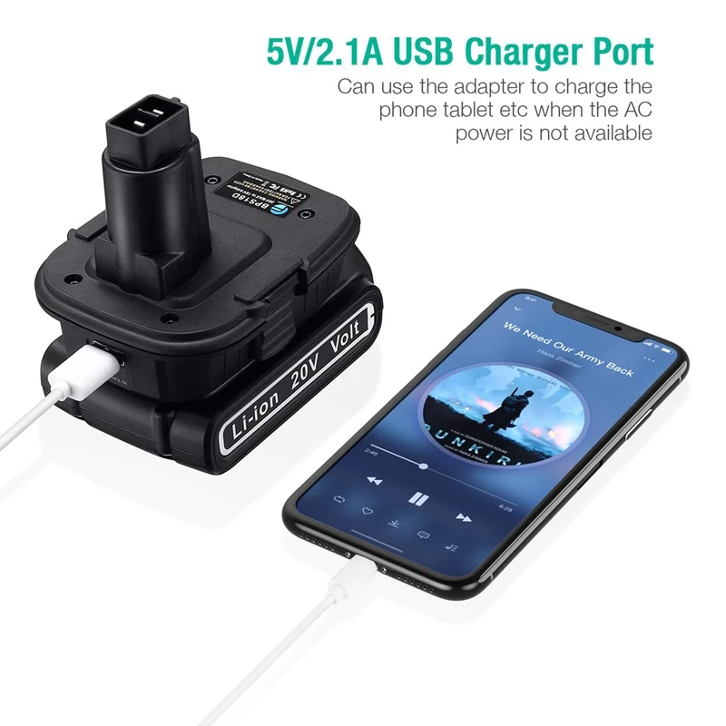 Bps18D Usb Батарея конвертер адаптер для черный Decker кабельных Стэнли 20V Макс литий Dewalt