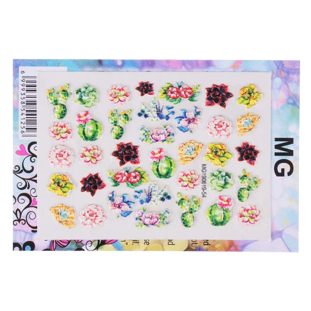 3D Acrylic Engraved Nail Sticker Beautiful Dancing Gril Snow Shape Water Decals Empaistic Nail Water Slide Decals DIY Nail Art - Color: 006