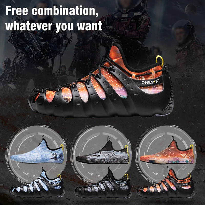 Мужские прогулочные туфли ONEMIX в римском стиле Модные дышащие сандалии на