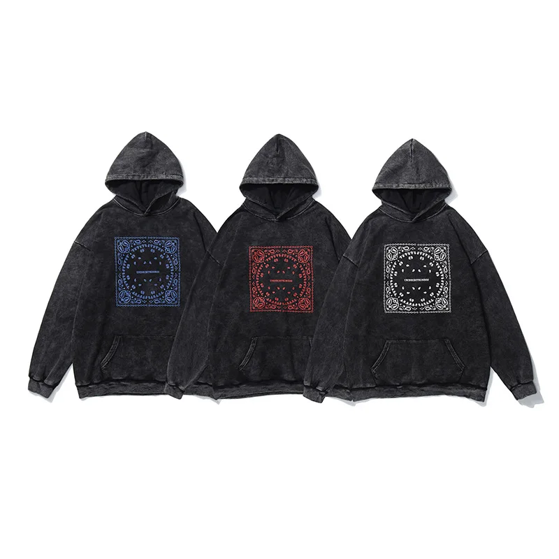 

2021 autumn and winter printed hooded sweater men's loose sweater hoodie