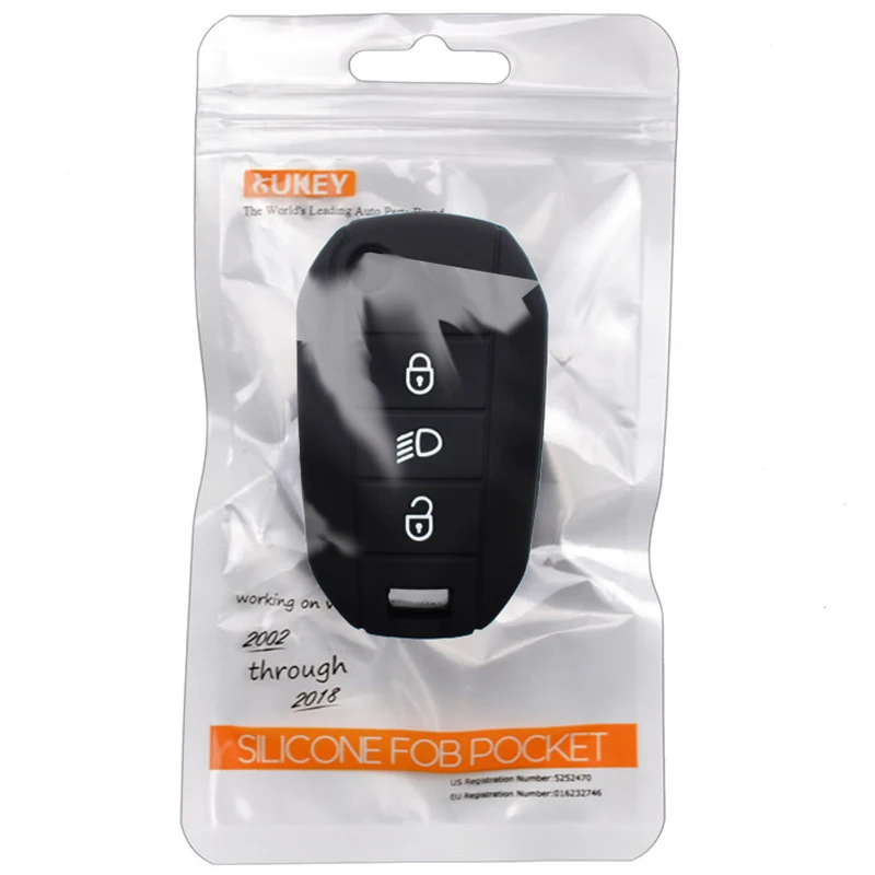 

Silicone 3 Button Car Key Shell Case Cover Fob Holder Remote For Peugeot 208 308 408 508 2008 3008 4008 RCZ Car Replacement