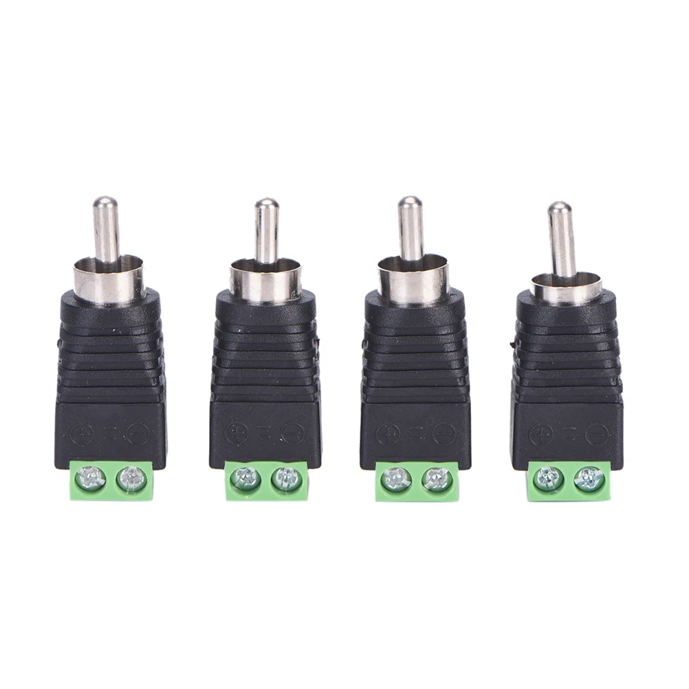 

4pcs/lot CCTV Phono RCA Male Plug TO AV Terminal Connector Video AV Speaker Wire cable to Audio Male RCA Connector Adapter