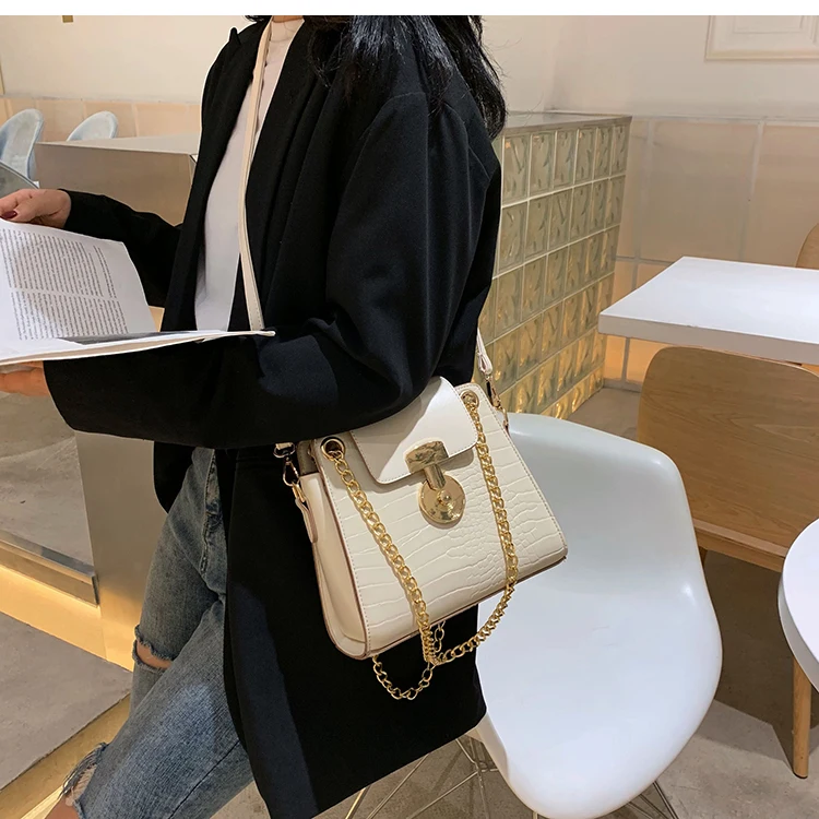 Elegant Female Crocodile pattern Tote bag New High Quality PU Leather Women's Designer Handbag Chain Shoulder Messenger Bag
