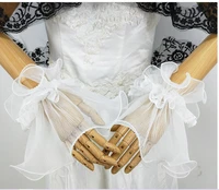 lovely bridal tulle fingerless gloves wrist length gloves short wedding accessories with lace in stock