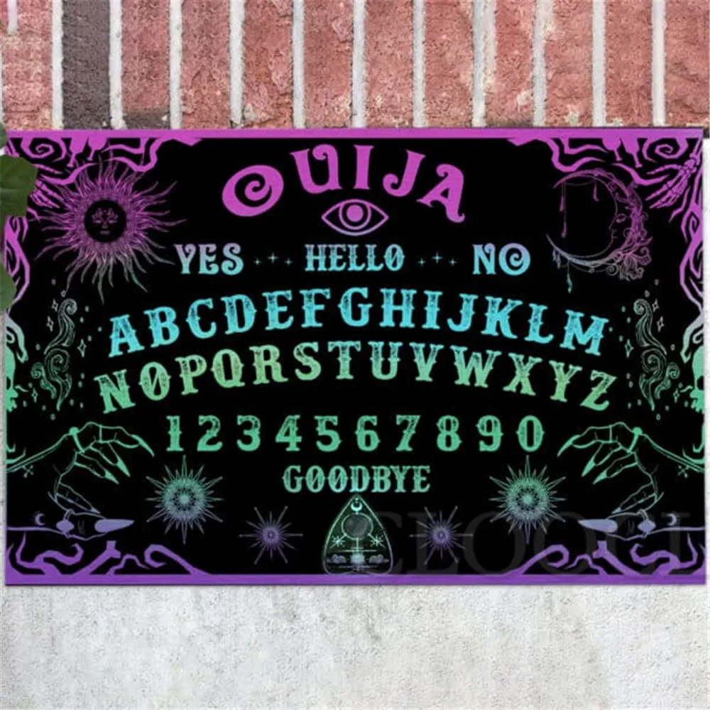 

CLOOCL Halloween Doormats Ouija Board Indoor Outdoor Doormat Horror Halloween Indoor Hallway Kitchen Non-slip Mat