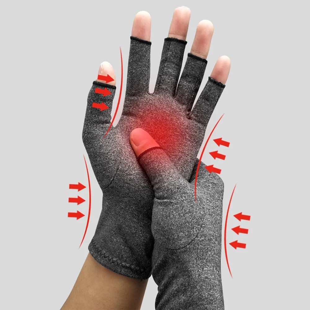 

1Pair Health Care Joint Pain Lightweight Durable Therapy Gloves Half-finger Hand Arthritis Unisex Wrist Support Soft Yoga Gloves
