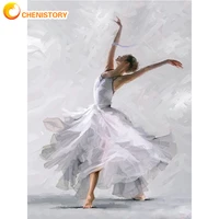 chenistory oil painting by numbers on canvas ballet dancer frame handmade paints for adult diy craft color drawing home decor