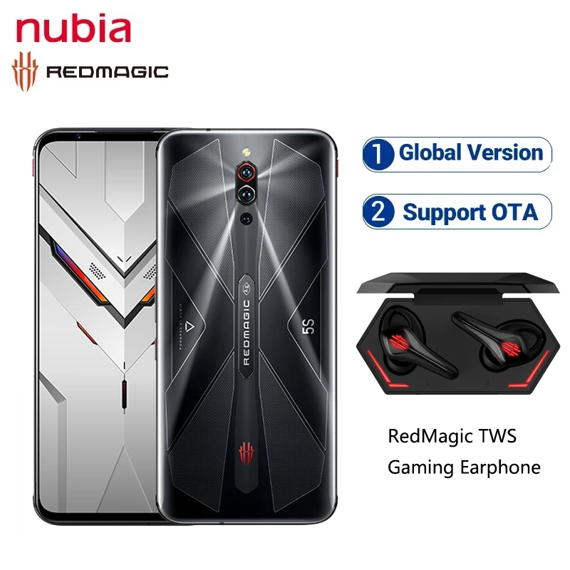 Перейти на Алиэкспресс и купить Глобальная версия Nubia красный Магия 5S игровой телефон 6,65 дюйм8 Гб Оперативная память 128 Гб Встроенная память Snapdragon 865 рамка Redmagic смартфон NFC с нау...