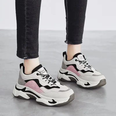 

Mesh Breathable Solid Color Old Shoes 2021 Cold Adhesive New Product Thick Bottom Increased Fashion Casual Women's Shoes