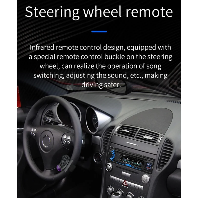 

1Din Car Mp3 Player Power-Off Memory Voice Assistant U Disk Card FM Radio Bluetooth Connection Player