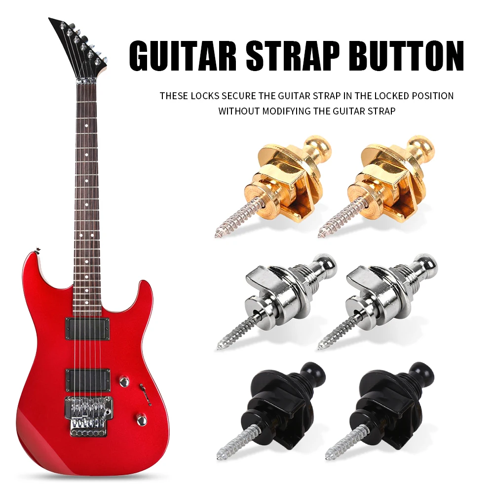 

Electric Guitar Strap Lock Button Anti-slip Musical Instruments Belt Nails Delicate Texture Guitar Strap Lock Button 2pcs