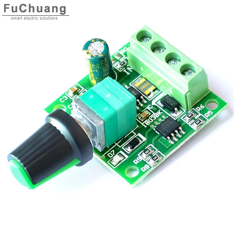 

30W 2A DC 1.8V -15V PWM DC Motor Speed Controller Switch 1803BK for Low Voltage Fan Speed Control
