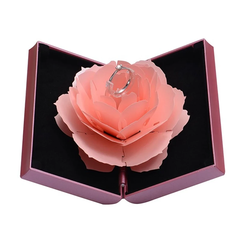 Романтическая роза коробка для колец серьги хранения ювелирных изделий вечерние