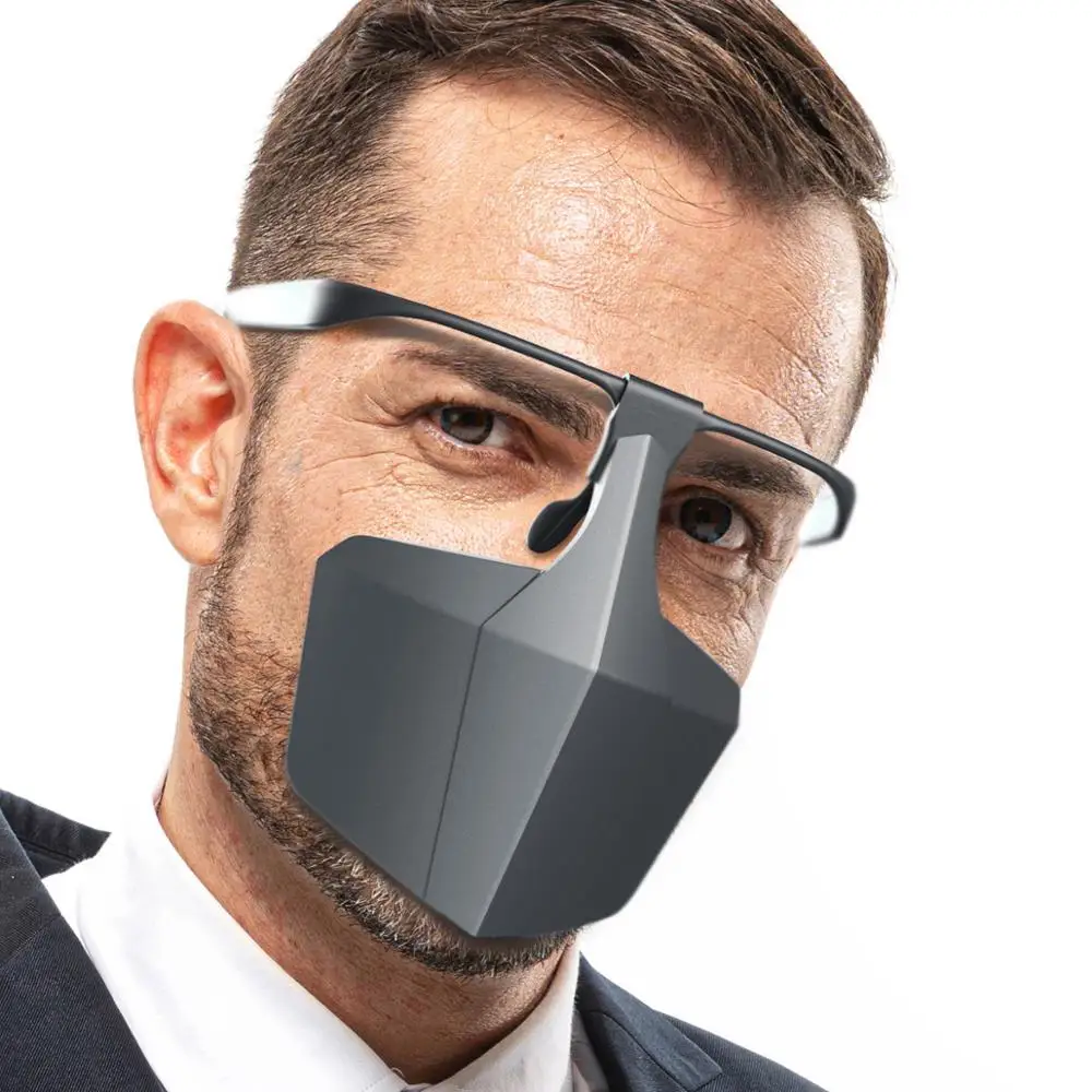 

Adult Glasses Mask Windproof Face Masks For Men Women Droplet Proof Mouth Masks Isolation Screen Protective Safety Face Shield