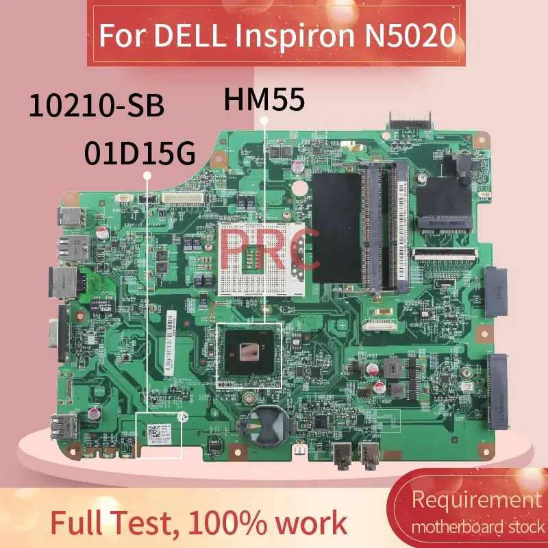 CN 01D15G для DELL Inspiron N5020 PGA 989 Материнская плата ноутбука 10210 SB HM57 DDR3 плата|Материнские