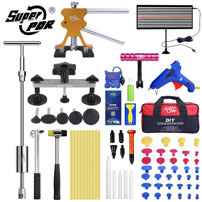 Супер PDR дент подъемник комплект клей съемников Paintless ремонт сумка для