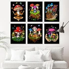 Волшебные грибы Будда настенная печать абстрактные картины Фэнтези лес жаба холст постеры психоделический хиппи гриб декор комнаты