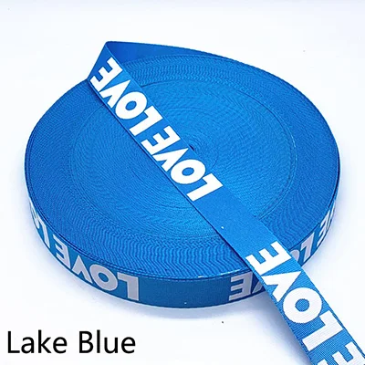 Lake Blue Meetee, 8 метров, 25 мм, нейлоновая тесьма, цветная печать, кружевное полотно для сумки, ремень, пояс, сделай сам, декор одежды, лента, аксессуары для шитья - Цвет: Lake Blue