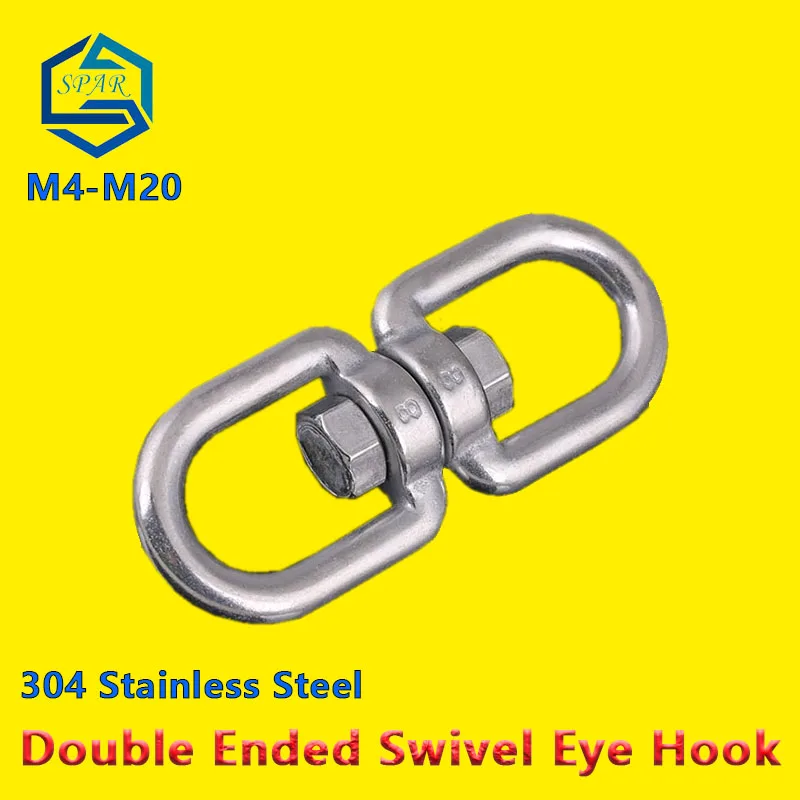 

Double Ended Swivel Eye Hook swivel ring rigging accessories Eye to Eye Swivel Shackle Ring Connector 304 stainless steel