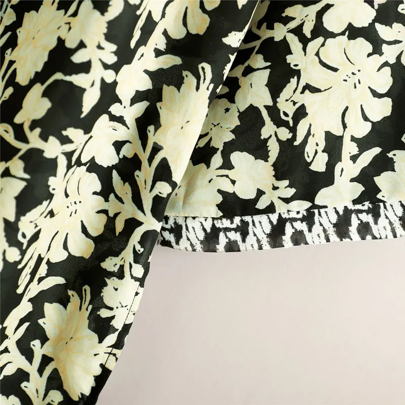 

Summer Coverup Swimwear Kimono Long Printing Loose Street Style Short Sleeve Beach Wear Women Chiffon Floral Cover Ups Dresses