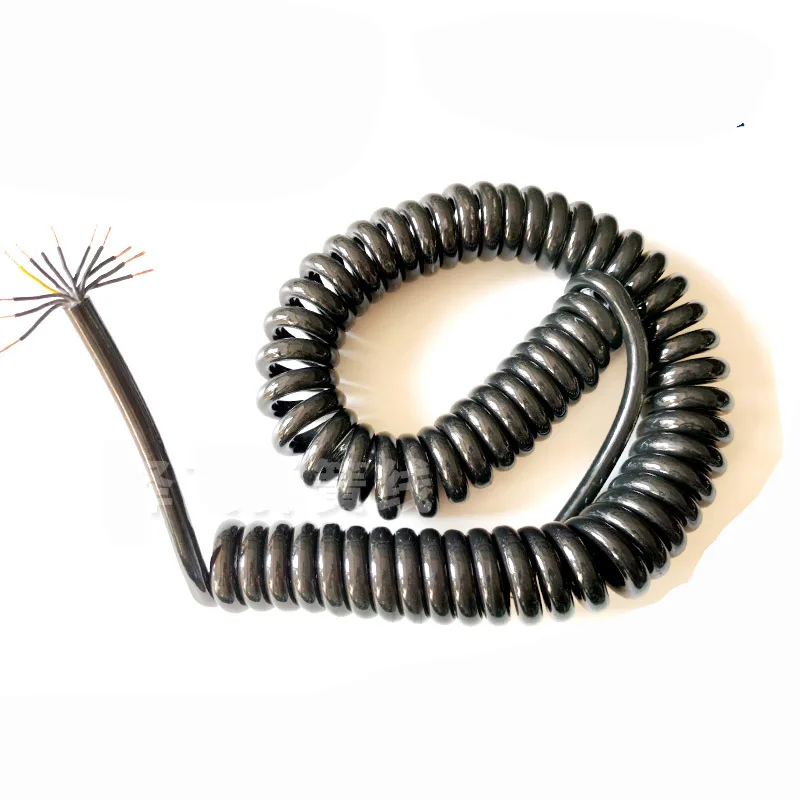 安い 伸縮式ワイヤーコイル12コア,20awg,0.5平方メートル,6m,黒の色,拡張可能なコード