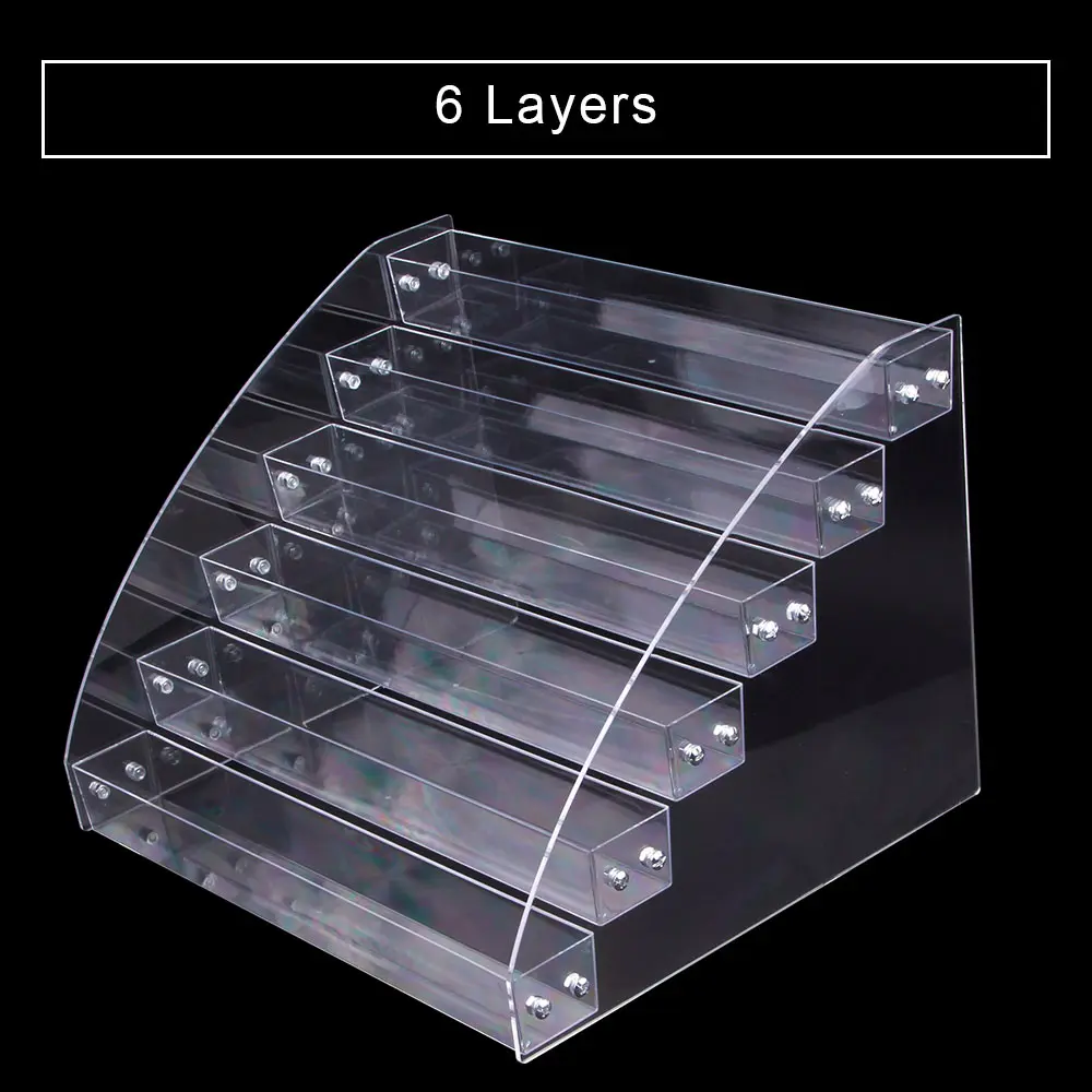 6 Layers 1 To7 трехъярусная акриловая подставка для лака Косметическая подставка держатель Маникюрный Инструмент Настольный Чехол помада стеллаж - Цвет: 6 Layers
