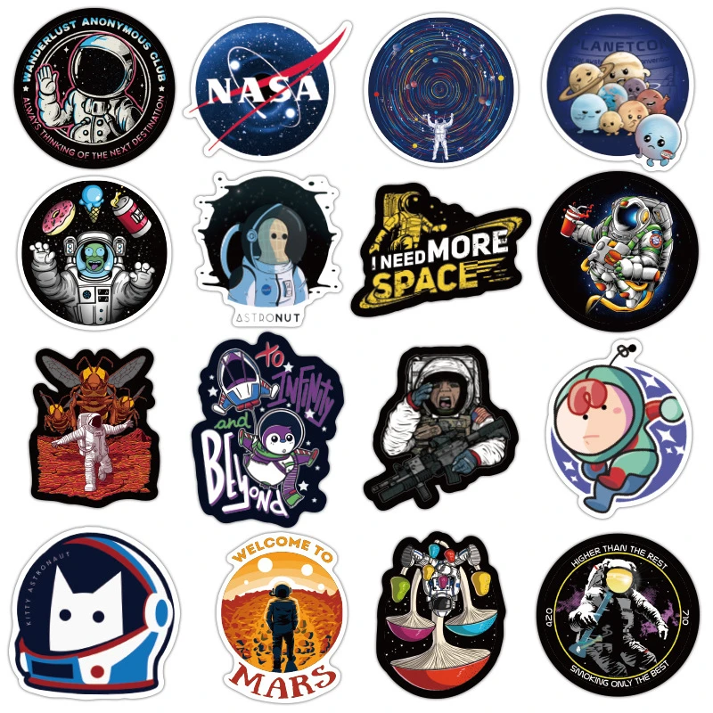 100 шт. DIY мультфильм космонавт Космос наклейки для украшения комнаты настенный